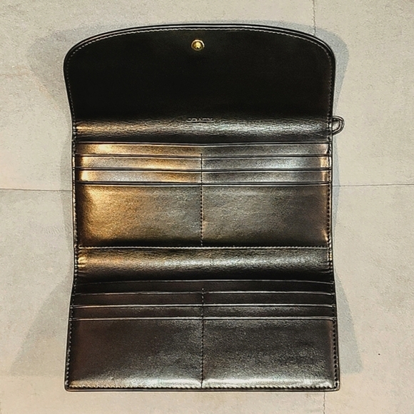 NWOT COACH SIGNATURE MONOGRAM TRI-FOLD LONG SNAP WALLET COATED CANVAS & LEATHER - Picture 13 of 15